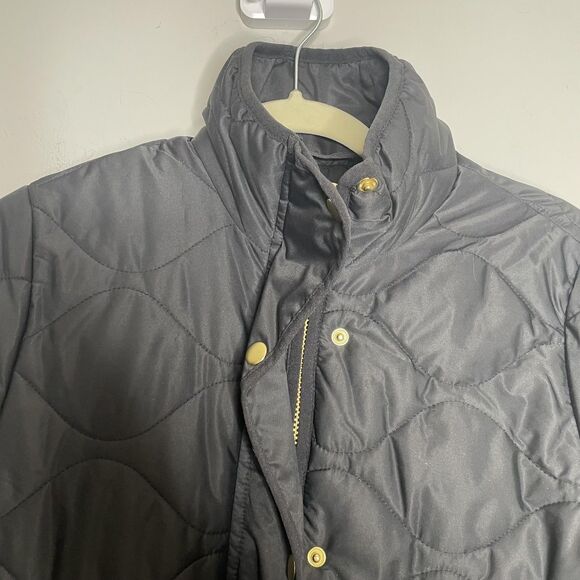 Quince Quilted Jacket Womens Small Black Featherless Quilted Long Full Zip - Picture 3 of 9